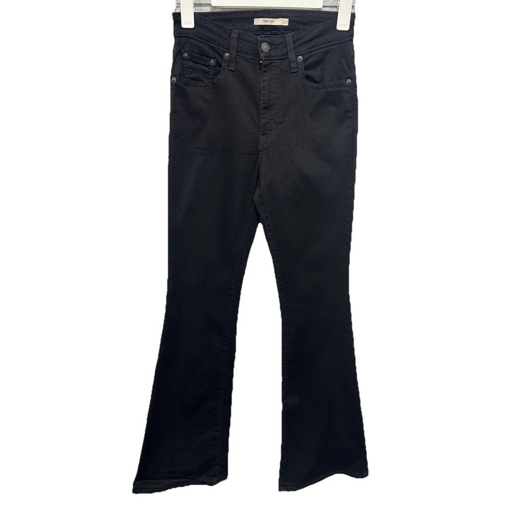 Levis  Jeans 726 Flare Women's Size 27  Denim Black Stretch 5 Pockets Zip Up